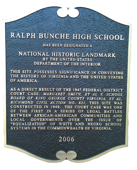ralph bunche high school national register plaque