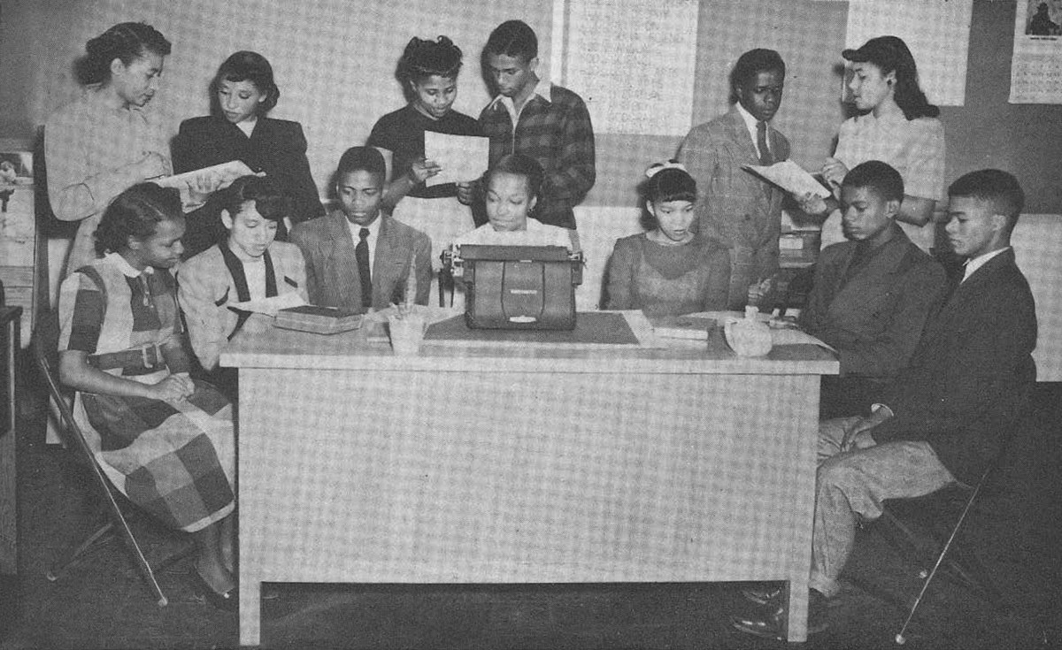 ralph bunche high school 1950 yearbook staff